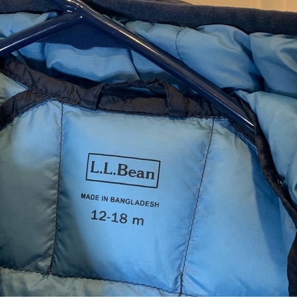L.L. Bean Kids Infants' Ultralight 650 Down Bunting Puffer Jacket Navy $120.00 - Picture 8 of 15